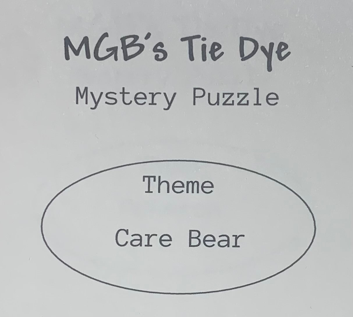 Mystery Puzzle Care Bear